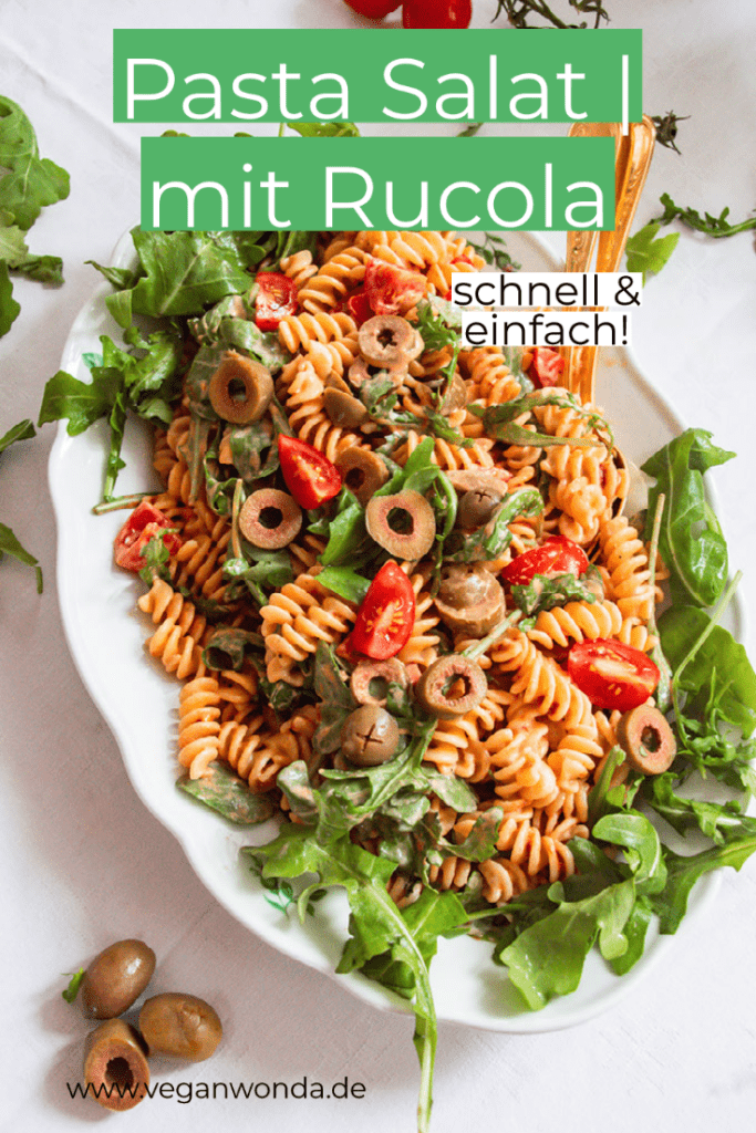 Pinterestgrafik Pasta Salat mit Rucola
