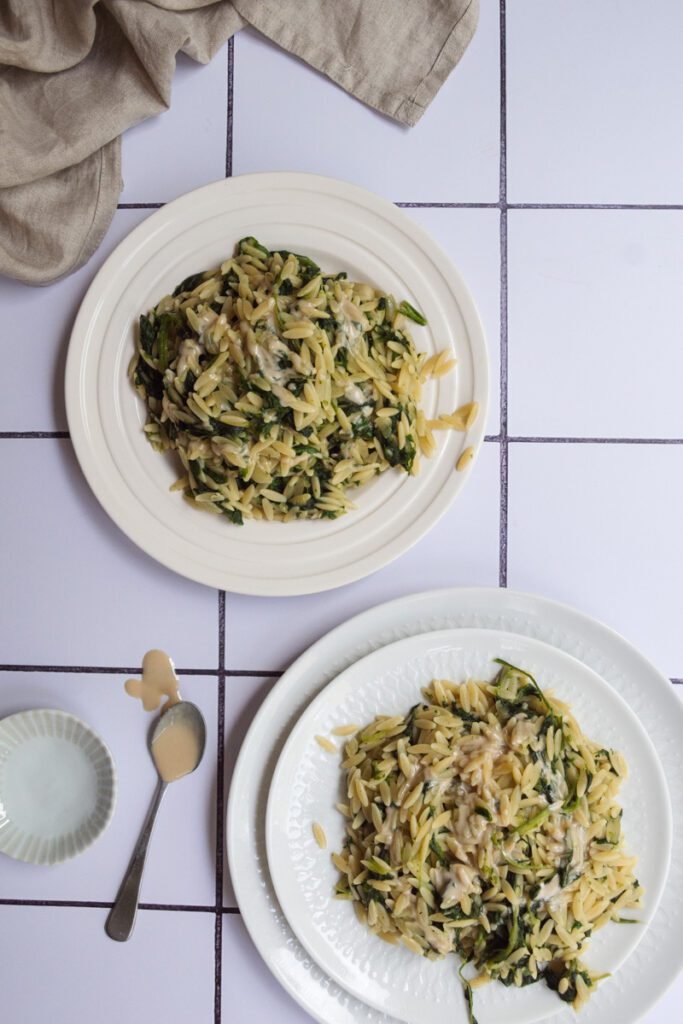 spinach orzo