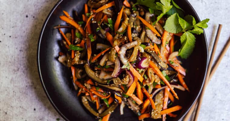 Auberginen Salat | vegan & einfach