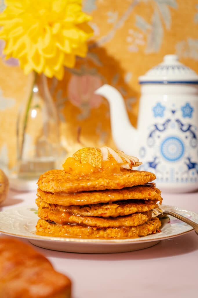 Kürbis Pfannkuchen mit Haferflocken 